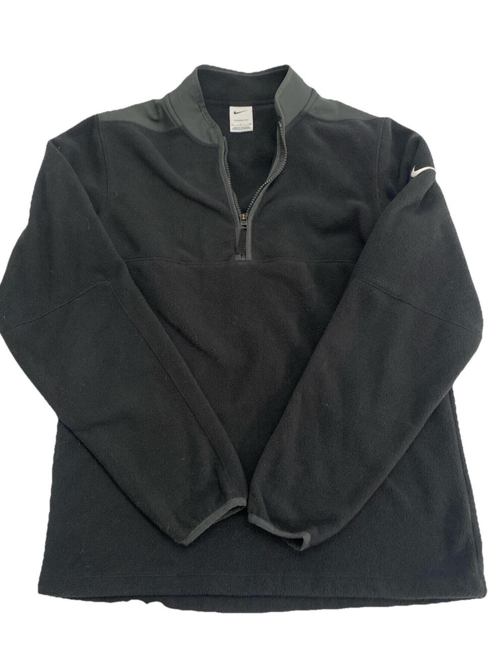 Mens Nike Golf Black Therma Fit Victory 1/2 Zip Sweater Fleece RARE Sz S